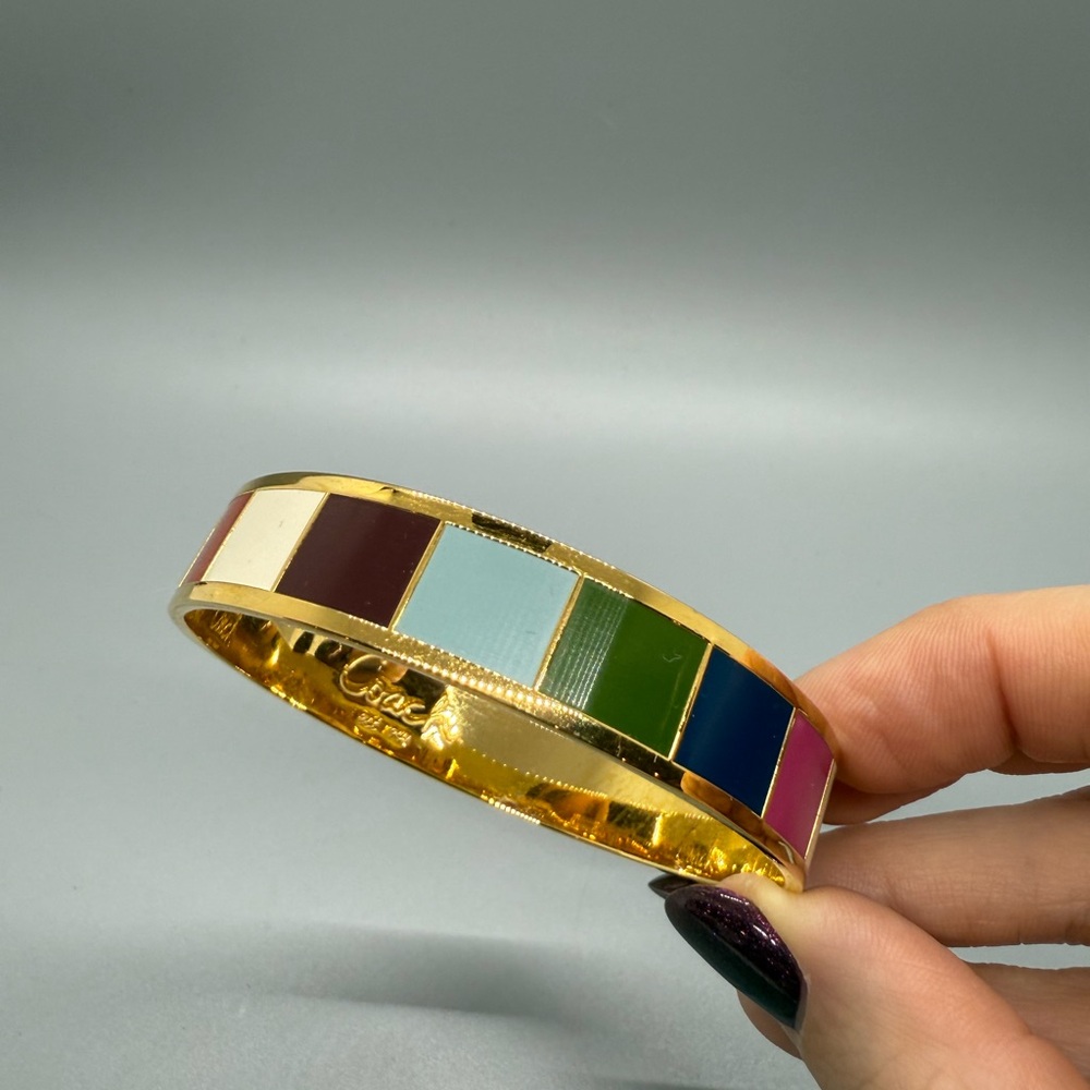 Coach Legacy Multicolor Enamel Gold Bangle